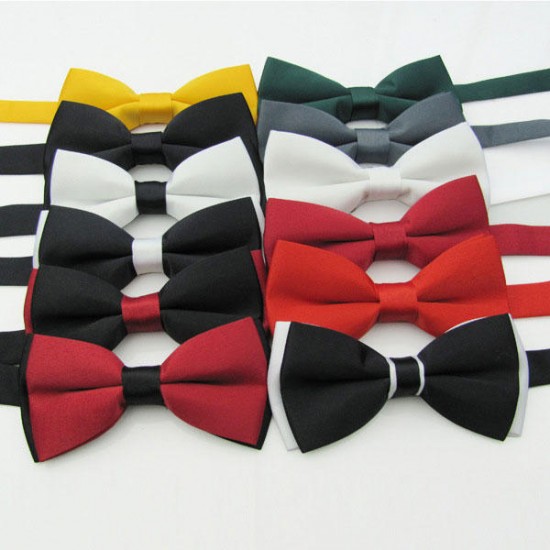 Classic Tuxedo Men's Bowtie Adjustable Wedding Party Solid tie