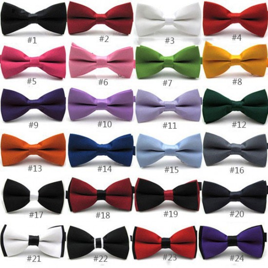 Classic Tuxedo Men's Bowtie Adjustable Wedding Party Solid tie