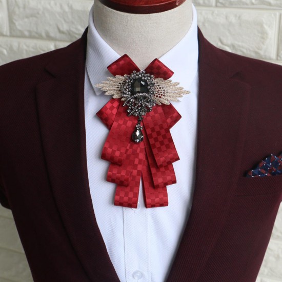 Fashion Mens Vintage Wedding Groomsmen Bow Flower Collar England Men's Business Suits Bowknots Tie