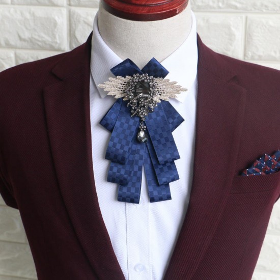 Fashion Mens Vintage Wedding Groomsmen Bow Flower Collar England Men's Business Suits Bowknots Tie