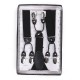 Men 6 Clips Metal Y-Back Suspender Jacquard Weaven Elastic Adjustable Pants Accessories