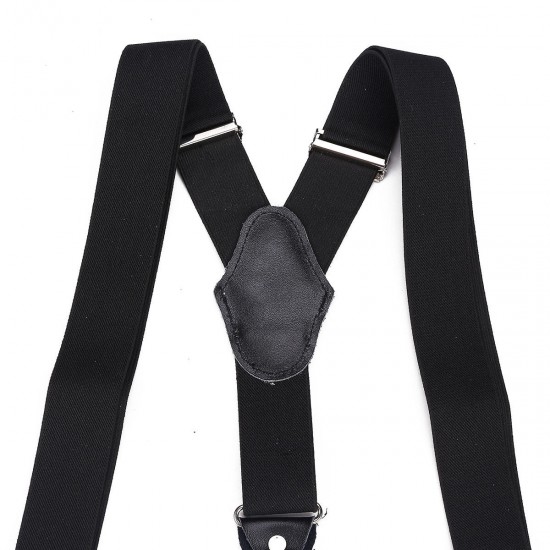 Men 6 Clips Metal Y-Back Suspender Jacquard Weaven Elastic Adjustable Pants Accessories