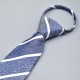 Men Business Processional Dress Striped Tie Laze Zipper Gentle Polyester Ties