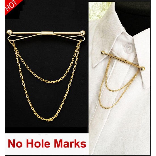 Men Silver Gold Necktie Tie Clip Bar Clasp Cravat Pin Skinny Collar Brooch Suit Accessories