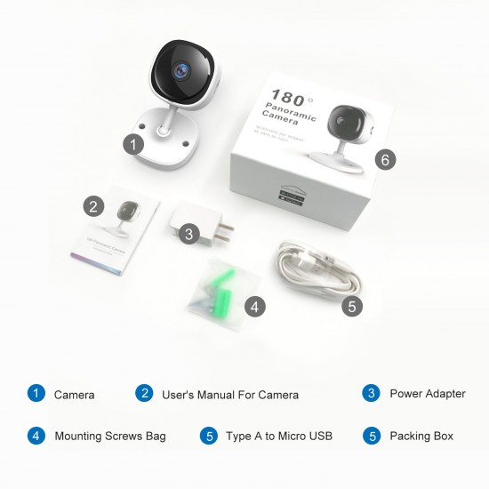 SANNCE HD 1080P Fisheye IP Camera Wireless Wifi Mini Network Camara Night Vision IR Cut Home Security Camara Wi-Fi Baby Monitor