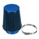 3inch 76mm Universal Car Cone Induction Air Intake Filter Hose Clip High Flow Blue