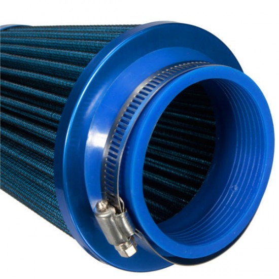 3inch 76mm Universal Car Cone Induction Air Intake Filter Hose Clip High Flow Blue