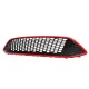 Black Red Honeycomb Mesh Front Bumper Center Grille Panel for Focus MK3 ST Line