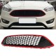 Black Red Honeycomb Mesh Front Bumper Center Grille Panel for Focus MK3 ST Line