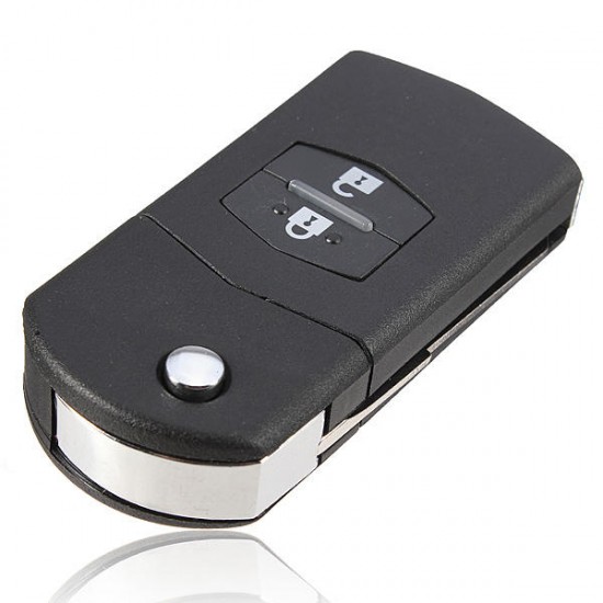 2 Buttons Remote Folding Key Flip Shell Case Uncut Blank For Mazda