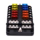 1 In 12 Out Way Car Fuse Box Power Plug Type Fuse Box Seat With LED Indicator