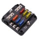 1 In 6 Out Independent Positive And Negative Of The Fuse Box With LED Indicator