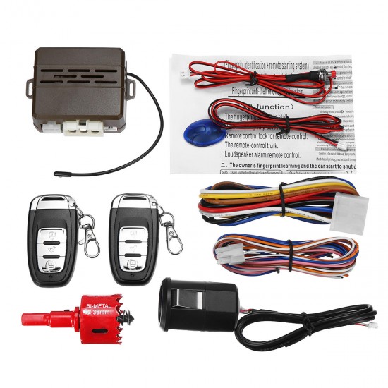 12V Car Security Alarm System Keyless Entry Push Button Engine Start Remote