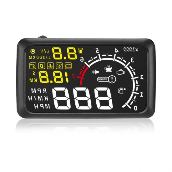 5.5inch X3 ELM327 Car HUD Head Up Display with Bluetooth Function OBD2 Interface Plug