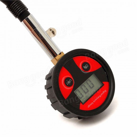 0-200PSI Metal Digital Tire LCD Manometer Air Pressure Gauge PSI BAR KPA