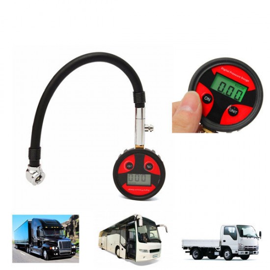 0-200PSI Metal Digital Tire LCD Manometer Air Pressure Gauge PSI BAR KPA