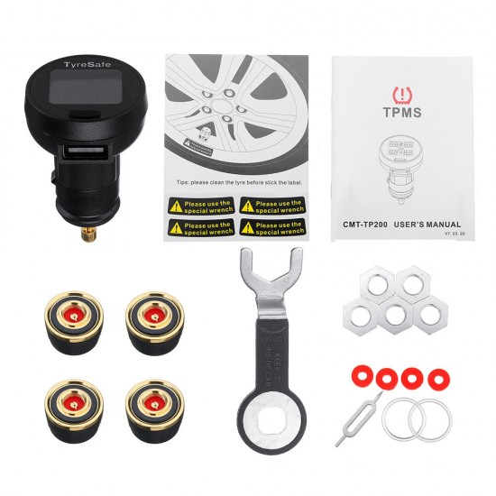 iMars TP200 Tire Pressure Monitor System Bar PSI Car Tire Diagnostic Tool With USB Socket