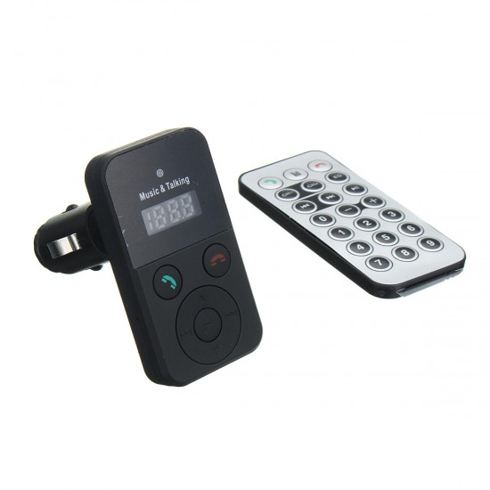 Car Hands Free Bluetooth Wireless FM Transimittervs USB SD MP3 Microphone Remote