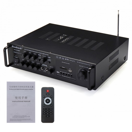 12V 220V High-power bluetooth LCD Display Audio Stereo Power Amplifier Home Car Amplifier