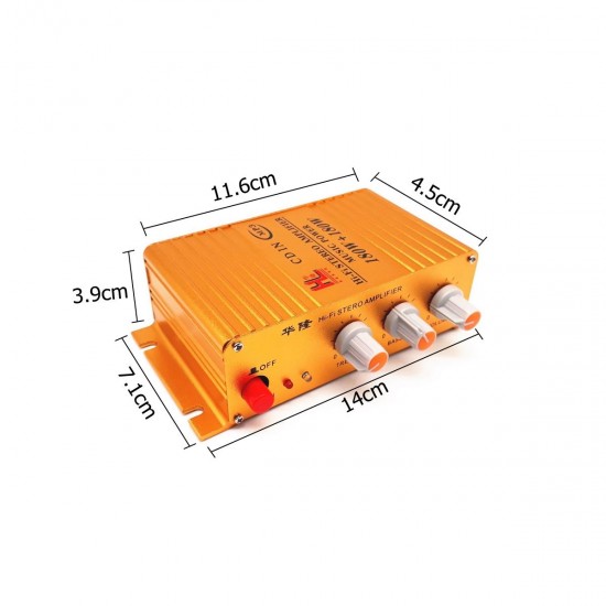 12V Input Car Mini HIFI Digital bluetooth Power Amplifier Car Amplifier