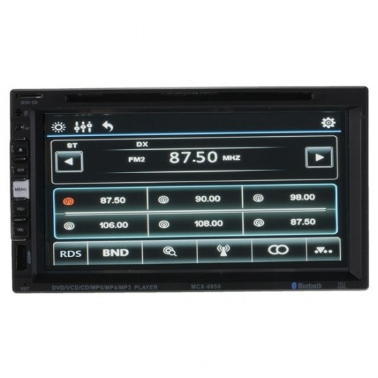 6.9 inch Touch Screen 2 DIN Car DVD Player Car Multimadia Player with Bluetooth Function