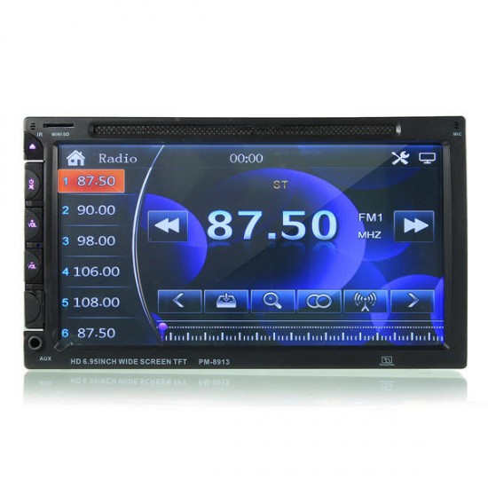 7 Inch Double Din Car DVD/USB/SD Player Bluetooth Radio AUX HD Camera Touch Screen