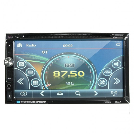 F6060B 7 inch Car Stereo DVD Player Bluetooth FM Radio MP4 Aux Touch Screen 2 Din HD 52W*4