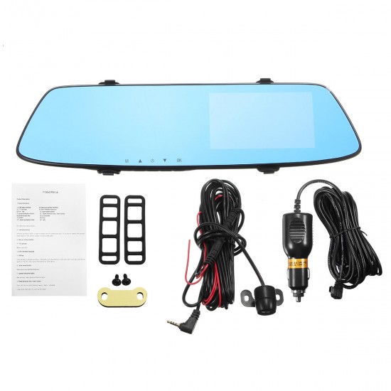 1080P 170 Degrees Wide Angle Rearview Mirror Car DVR Camera