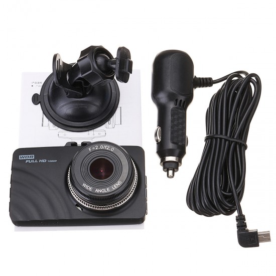 1080P 3.0 Inch HD LCD Dual Lens Car Dash Camera Video DVR Cam Recorder Night Vision