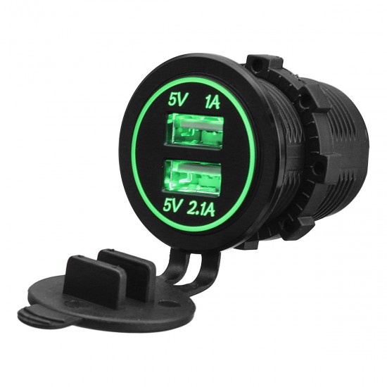 12 24V 3.1A  Dual USB Socket Car Charger Power Adapter For Car Motorcycle ATV Boat