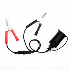 12V Battery Clip To Car Cigarette Lighter Female Socket Adapter Cable With 10A Fuse