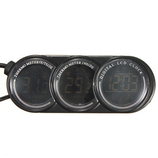 Blue LED Digital Car Inside Outside Thermometer Calendar Clock