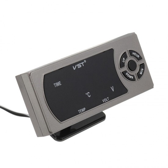 VST 3.5A Dual USB Car Clock Voltage Temperature LED Display Car Changer Function