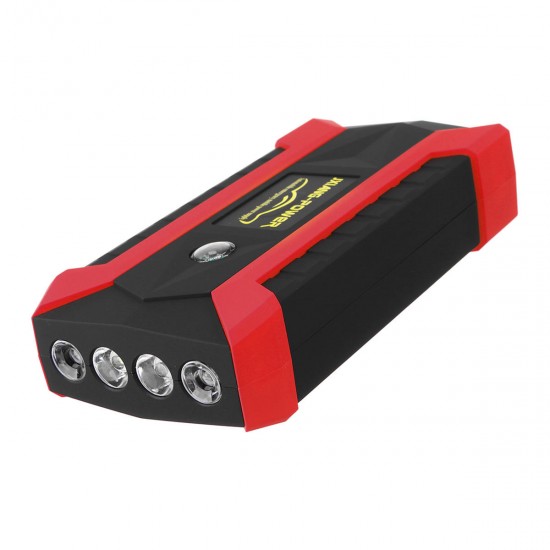 16000mAh 12V 4 USB Car Jump Starter Pack Booster Charger Battery Power Bank Kit