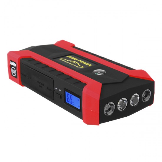 16000mAh 12V 4 USB Car Jump Starter Pack Booster Charger Battery Power Bank Kit