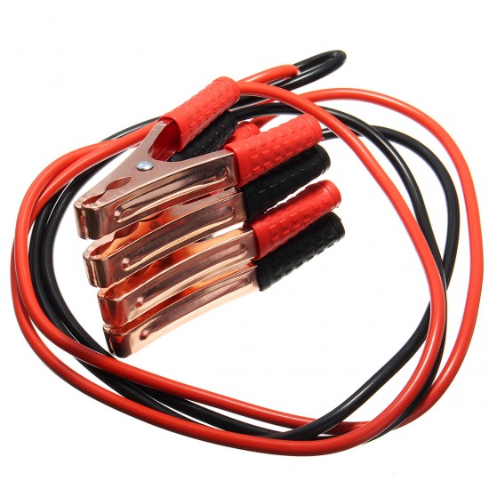 Black & Red 2M 500A Copper Wire Auto Battery Line Emergency Cable Line Cable Clip
