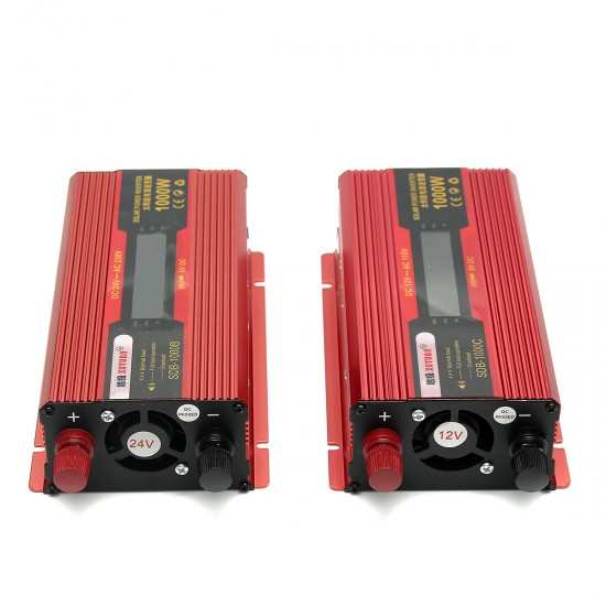 1000W Auto Car LCD Modified Sine Wave Power Inverter DC 12V/24V To AC 110V/220V