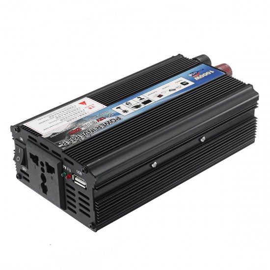 1000W DC 12V to AC 110V 220V Modified Sine Wave Car Power Inverter Converter USB