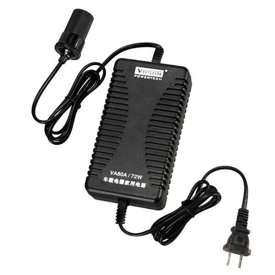 72W AC to DC 12V Car Power Supply Adapter