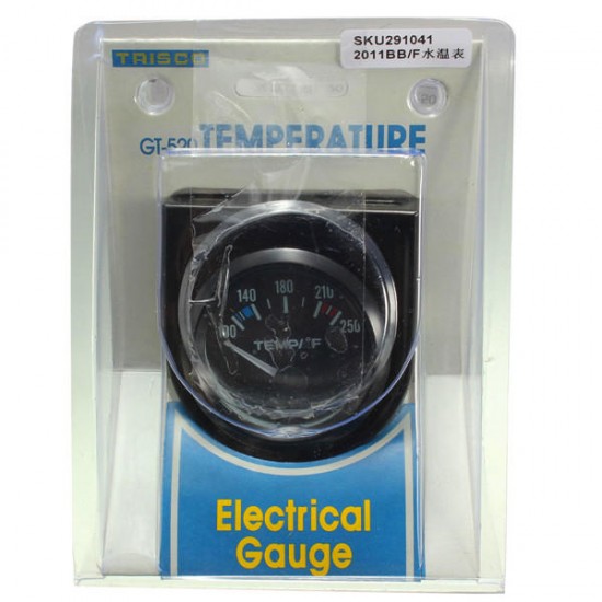 2 Inch 52mm 100-250 Degree F Car Auto Water Temperature Gauge Backlight 12V