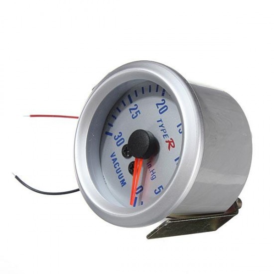 2" 52mm Silver Dial 12V Vacuum Gauge Pointer Meter