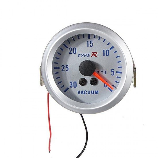 2" 52mm Silver Dial 12V Vacuum Gauge Pointer Meter