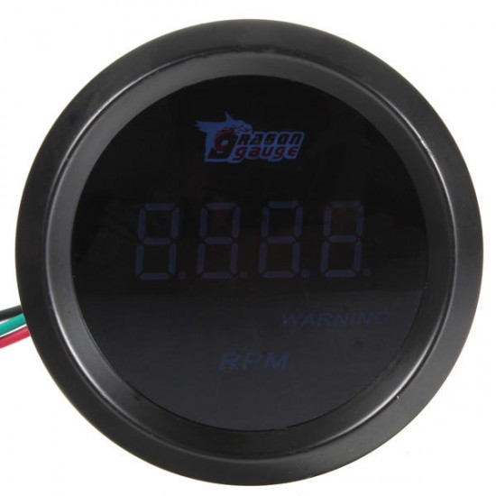 52mm Car Auto Tacho Tachometer Gauge Blue Digital LED Meter RPM