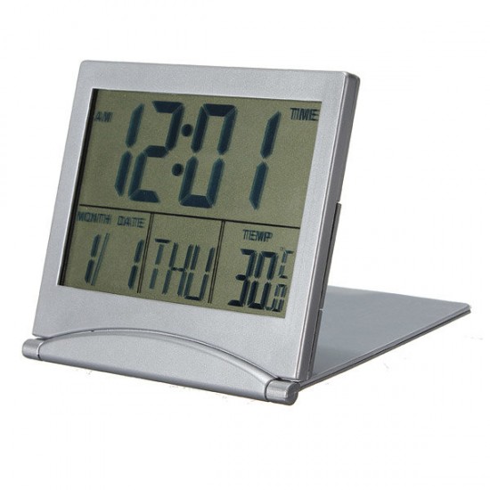 Desk Clock Calendar Date Digital Alarm Centigrade Fahrenheit Thermom