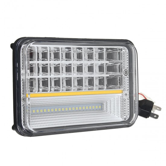 1PCS 4"x6" H4 10V-30V 45W 6000K High Low Beam LED Headlights DRL for OFF Road Tractor Truck