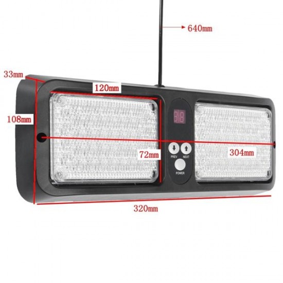 12V  Car Sun Visor Strobe Light LED Flashing Warning Emergency Light