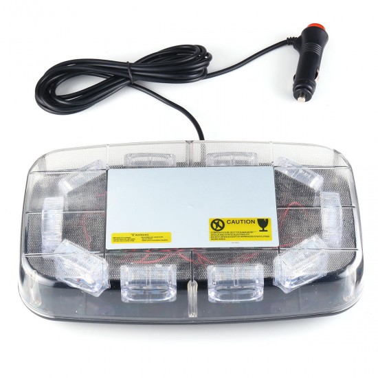 12V-24V 30 LED Mini Amber Flashing Emergency Light Bar Strobe Rotating Beacon Warning Lamp