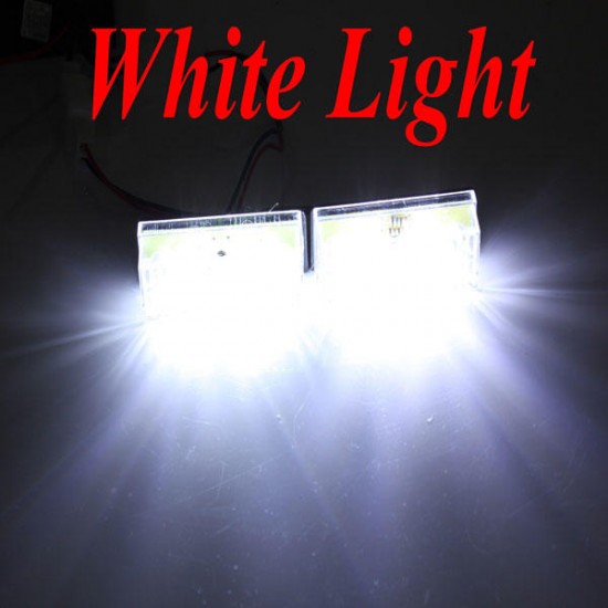 12V 2x2 LED Bulb Amber White Flashing Warning Emergency Strobe Light Lamp Bar