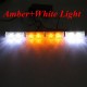 12V 2x4 Amber White LED Car Flashing Warning Emergency Strobe Light Lamp Bar