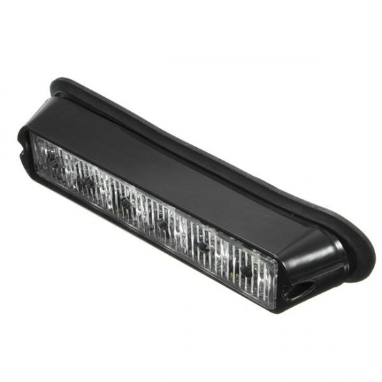 12V Red &White 6LED Emergency Warning Strobe Flashing Light Bar For Car SUV